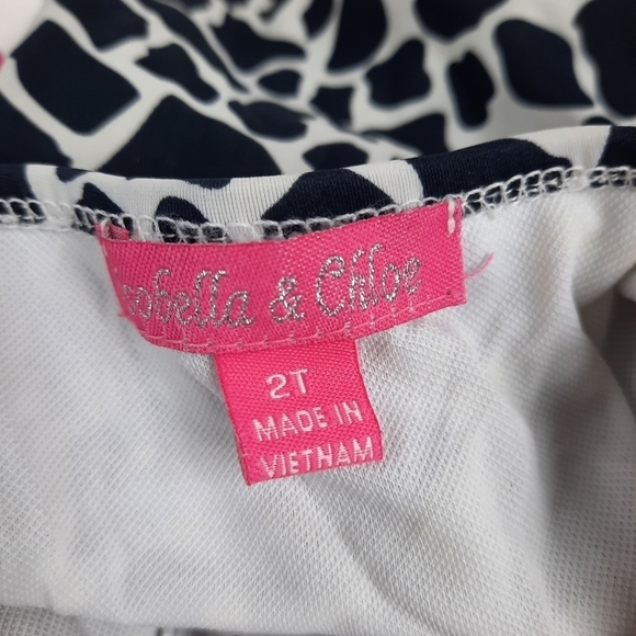 Isobella & Chloe 1 Piece Swimsuit Black & White Polka Dots Giraffe Print Size 2T - Picture 6 of 7